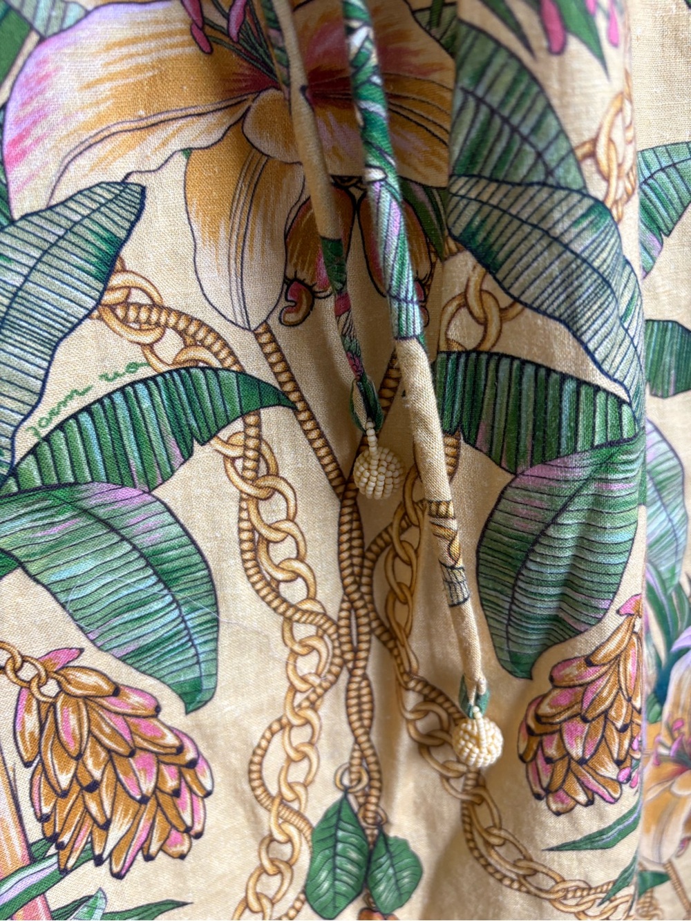 Farm Rio Yellow Tropical Paradise One-Shoulder Maxi Dress Size Medium - Picture 3 of 8